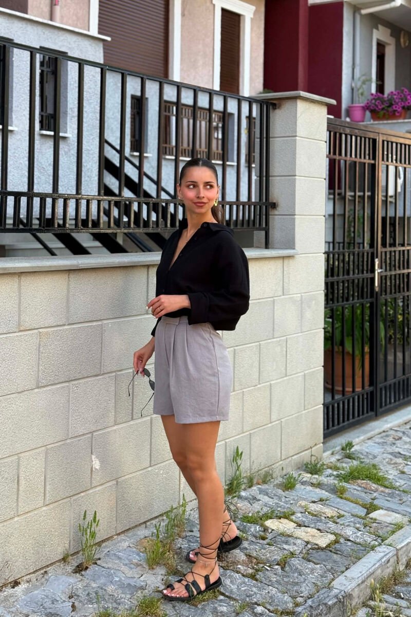 ONE COLOR SIMPLE WOMAN SHORTS GREY ASH/GRI HIRI - 6