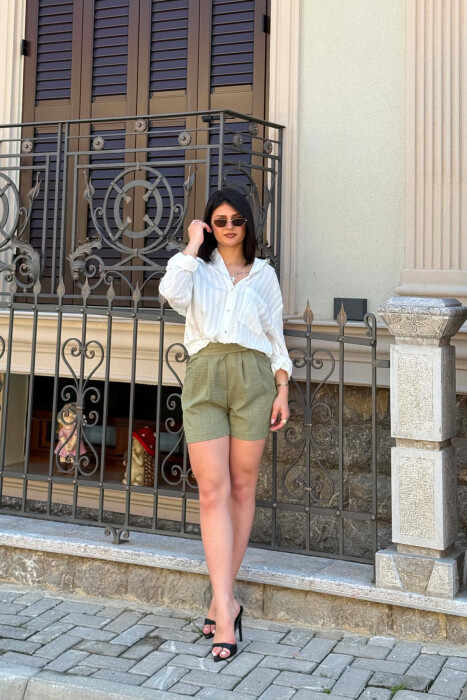 ONE COLOR SIMPLE WOMAN SHORTS MINT/MENTE - KLAUDIO FASHION