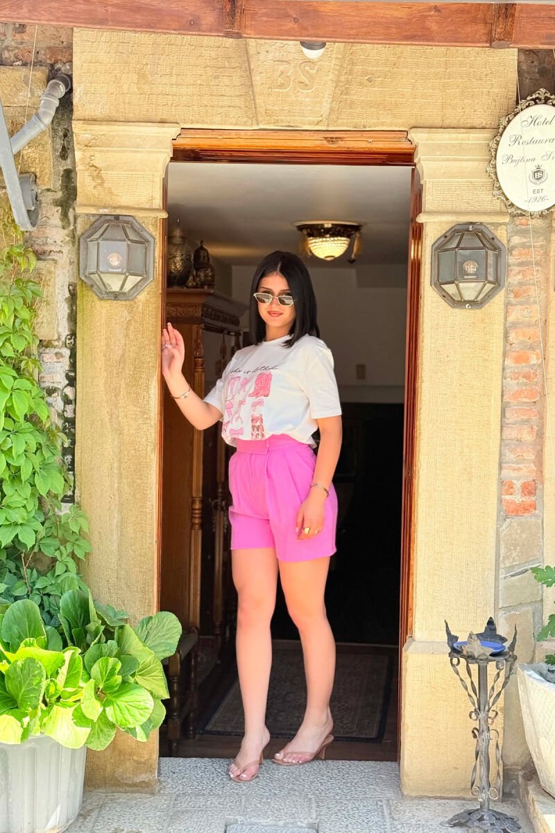 ONE COLOR SIMPLE WOMAN SHORTS PINK/ROZE - 3