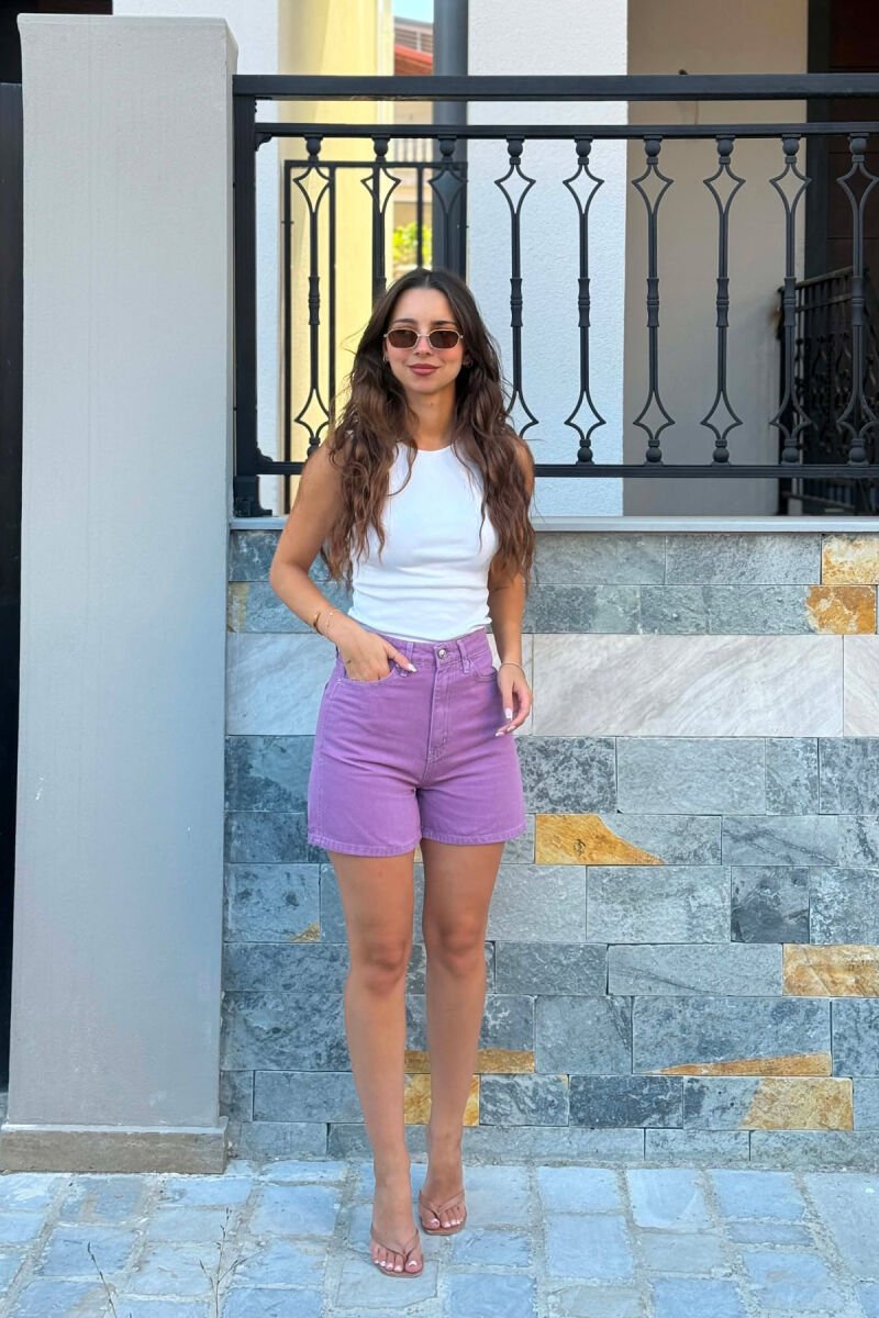 ONE COLOR SIMPLE WOMAN SHORTS PURPLE/LEJLA - 2