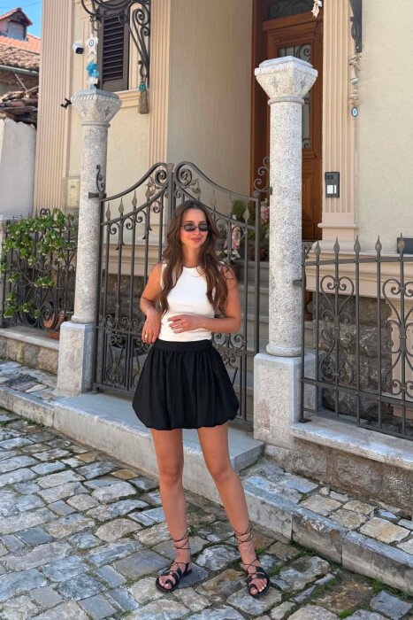 ONE COLOR SIMPLE WOMAN SKIRT BLACK/ E ZEZE - 2
