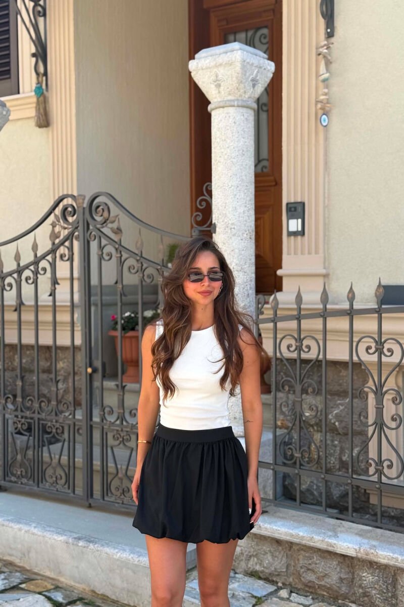 ONE COLOR SIMPLE WOMAN SKIRT BLACK/ E ZEZE - 3