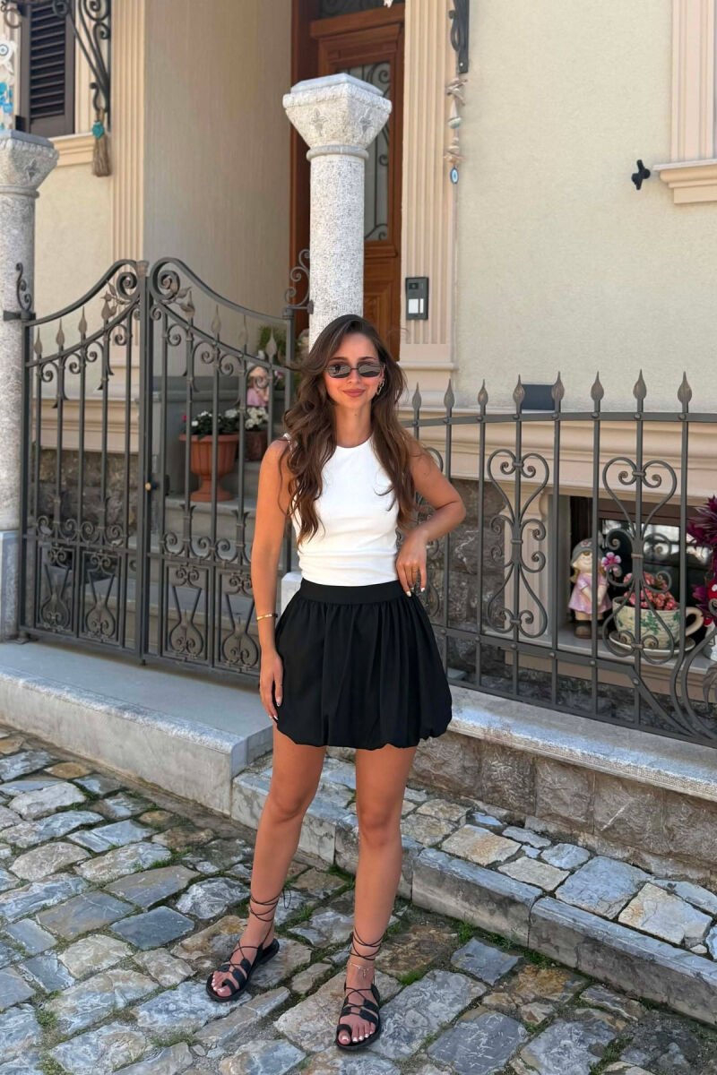 ONE COLOR SIMPLE WOMAN SKIRT BLACK/ E ZEZE - 5