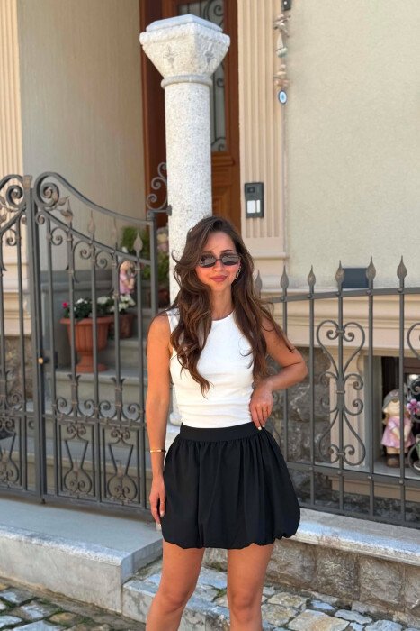 ONE COLOR SIMPLE WOMAN SKIRT BLACK/ E ZEZE - 6