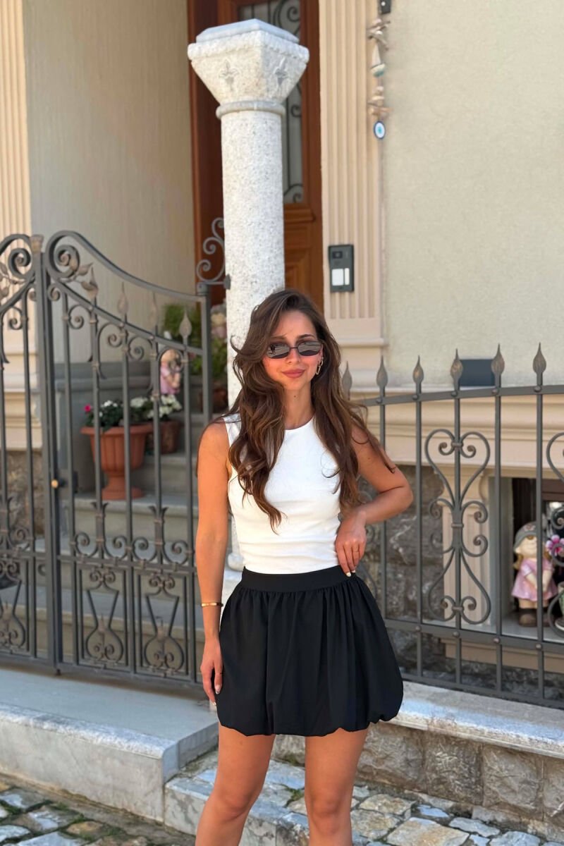 ONE COLOR SIMPLE WOMAN SKIRT BLACK/ E ZEZE - 6