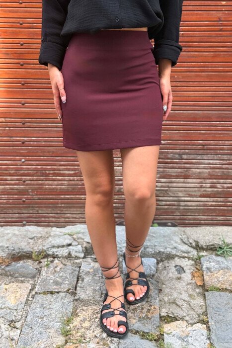 ONE COLOR SIMPLE WOMAN SKIRT DARK BURGUNDY/VISHNJE E ERRET - 3