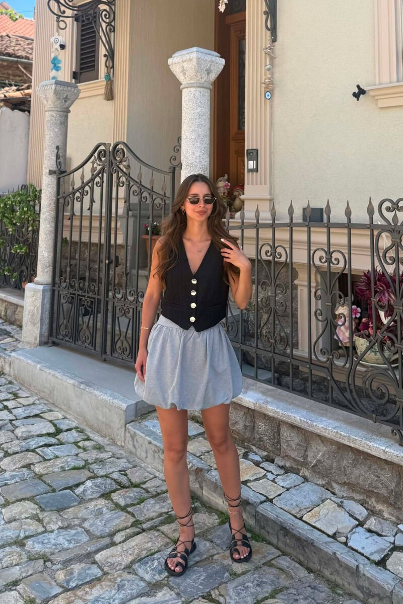 ONE COLOR SIMPLE WOMAN SKIRT GREY/GRI - 5