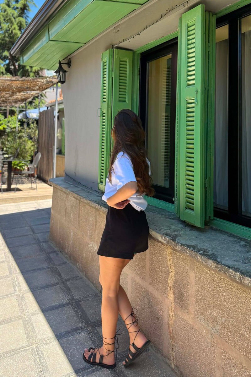 ONE COLOR SIMPLE WOMAN SKORT BLACK/ E ZEZE - 3