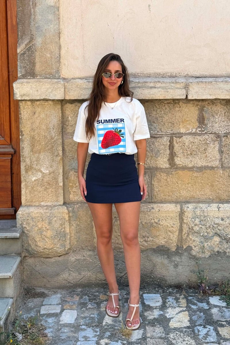ONE COLOR SIMPLE WOMAN SKORT BLUE/BLU - 2