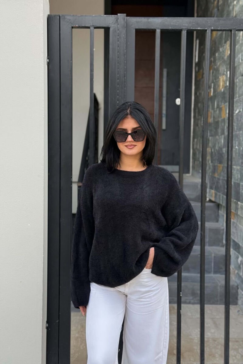 ONE COLOR SIMPLE WOMAN SWEATER BLACK/ E ZEZE - 1