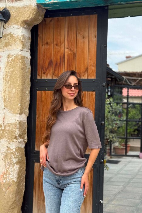 ONE COLOR SIMPLE WOMAN SWEATER GREY/GRI - 1