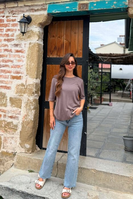 ONE COLOR SIMPLE WOMAN SWEATER GREY/GRI - 3