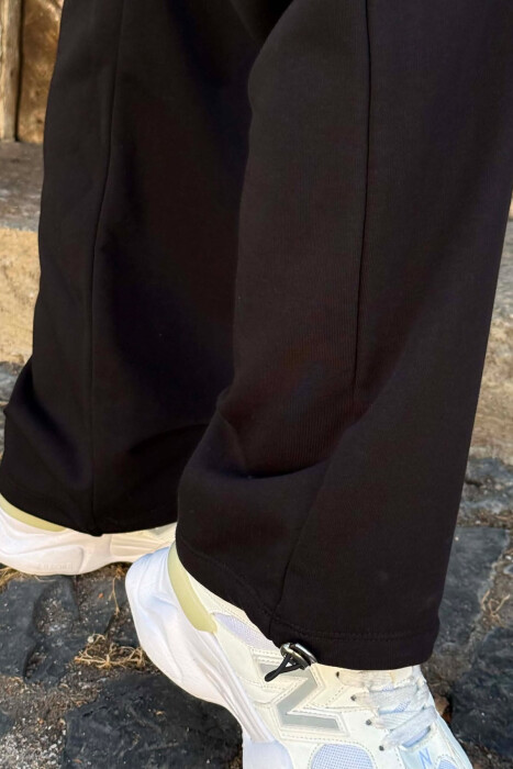 ONE COLOR SIMPLE WOMAN SWEATPANTS BLACK/ E ZEZE - 4