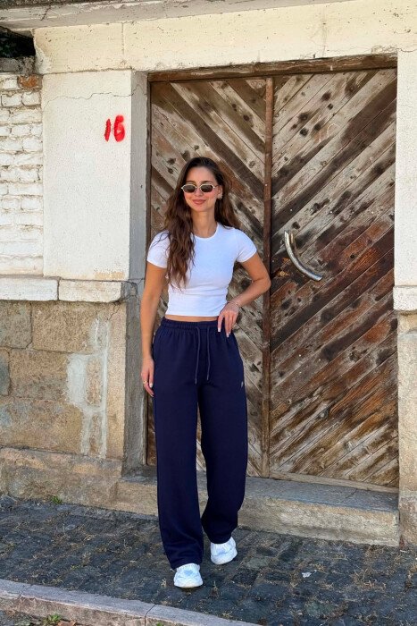 ONE COLOR SIMPLE WOMAN SWEATPANTS BLUE/BLU 