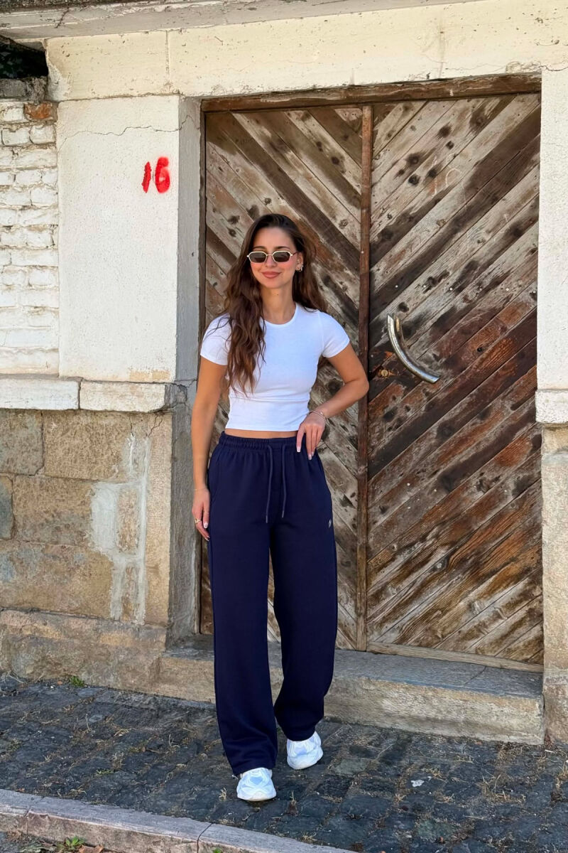 ONE COLOR SIMPLE WOMAN SWEATPANTS BLUE/BLU - 1