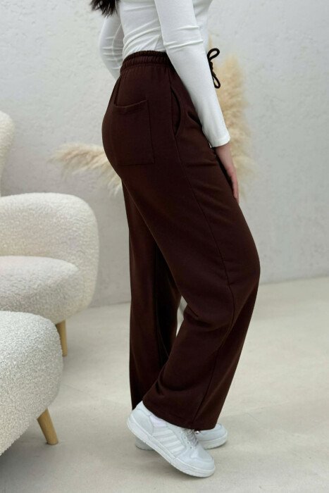 ONE COLOR SIMPLE WOMAN SWEATPANTS BROWN/KAFE - 5