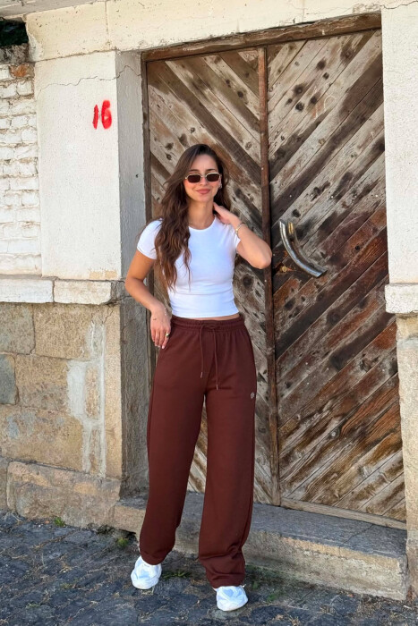 ONE COLOR SIMPLE WOMAN SWEATPANTS BROWN/KAFE - 2