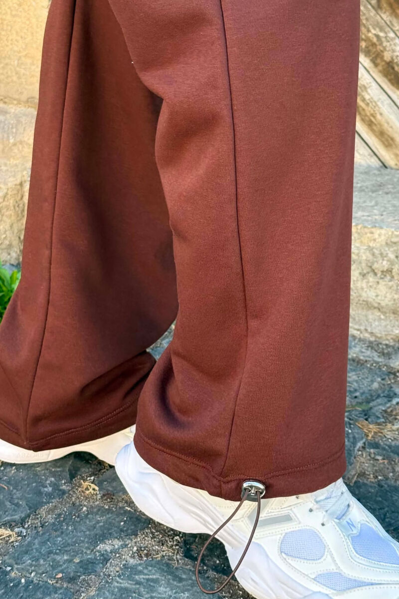 ONE COLOR SIMPLE WOMAN SWEATPANTS BROWN/KAFE - 5