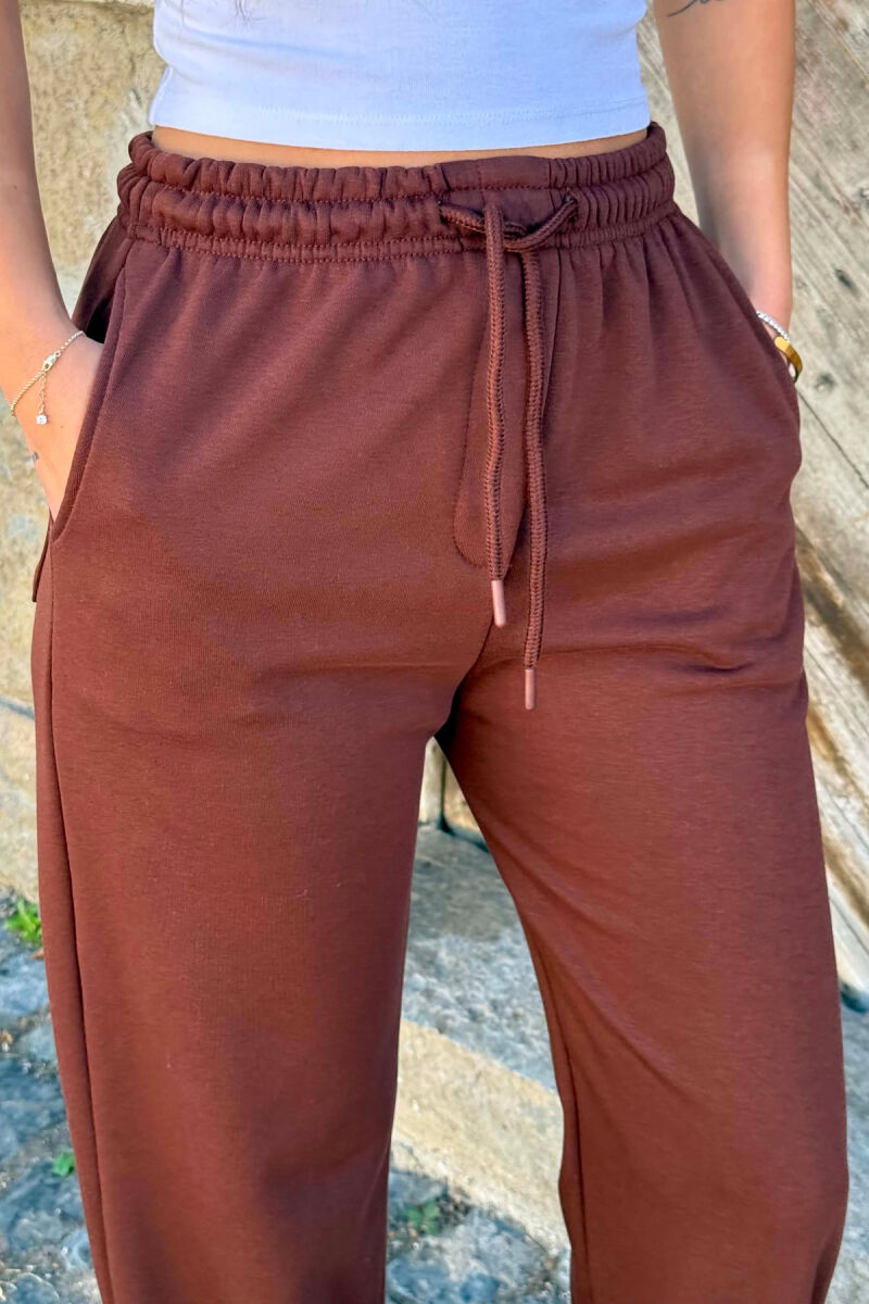 ONE COLOR SIMPLE WOMAN SWEATPANTS BROWN/KAFE - 7