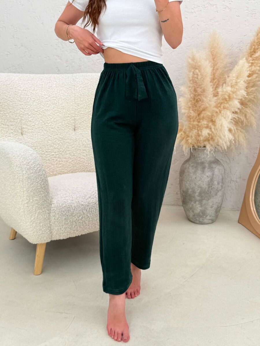 ONE COLOR SIMPLE WOMAN SWEATPANTS GREEN/JESHILE - 2