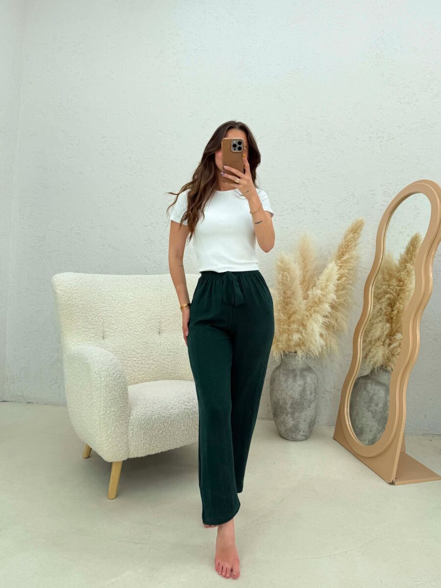 ONE COLOR SIMPLE WOMAN SWEATPANTS GREEN/JESHILE - 3