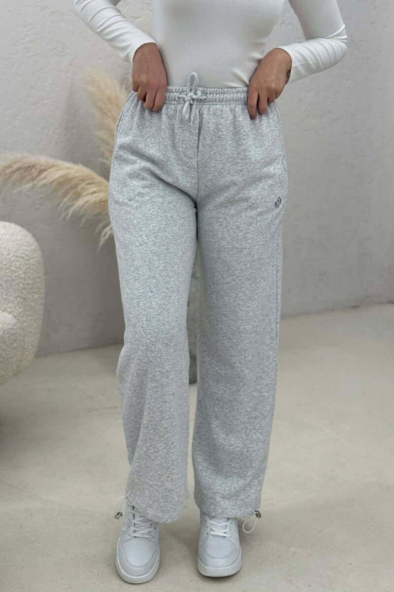 ONE COLOR SIMPLE WOMAN SWEATPANTS LIGHT GREY/GZ - 3