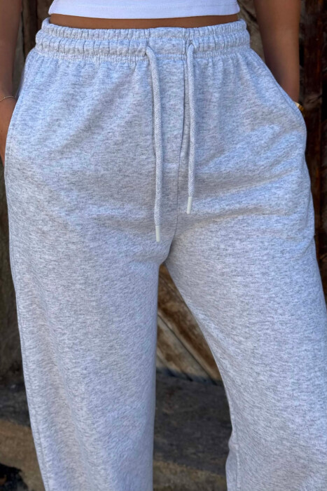 ONE COLOR SIMPLE WOMAN SWEATPANTS LIGHT GREY/GZ - 4