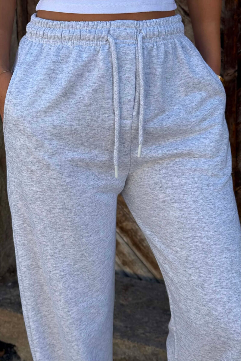 ONE COLOR SIMPLE WOMAN SWEATPANTS LIGHT GREY/GZ - 4