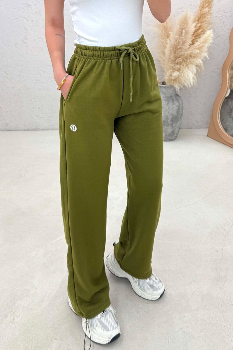 ONE COLOR SIMPLE WOMAN SWEATPANTS OLIVE/ULLI - 4