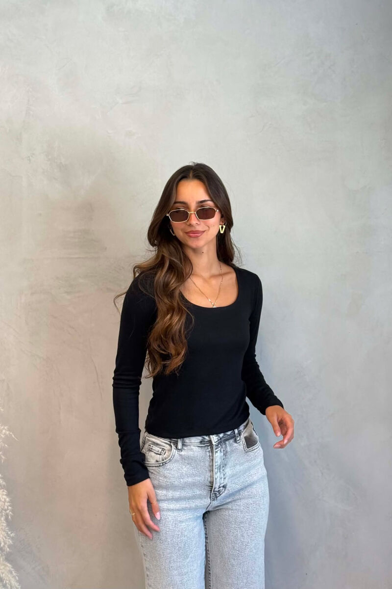 ONE COLOR SIMPLE WOMAN SWEATSHIRT BLACK/ E ZEZE - 3