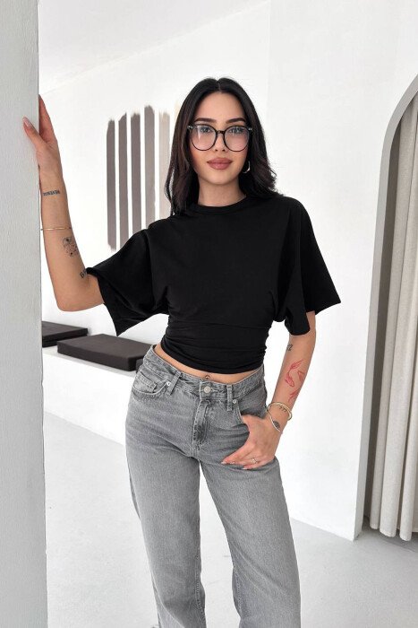 ONE COLOR SIMPLE WOMAN T-SHIRT BLACK/ E ZEZE - 1