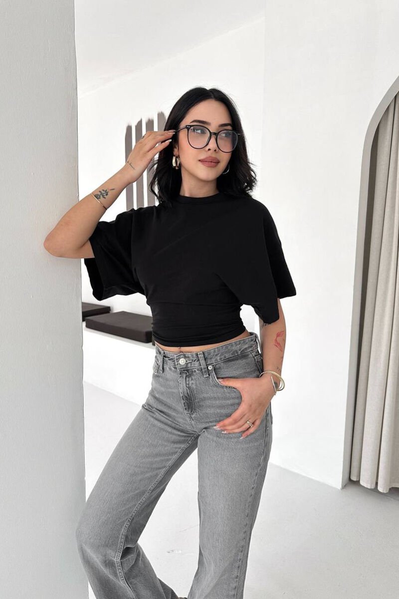 ONE COLOR SIMPLE WOMAN T-SHIRT BLACK/ E ZEZE - 2