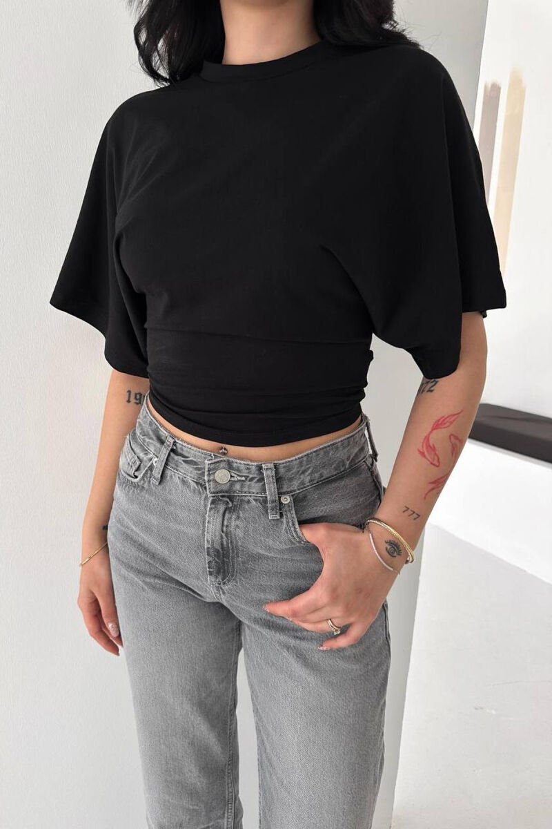 ONE COLOR SIMPLE WOMAN T-SHIRT BLACK/ E ZEZE - 3