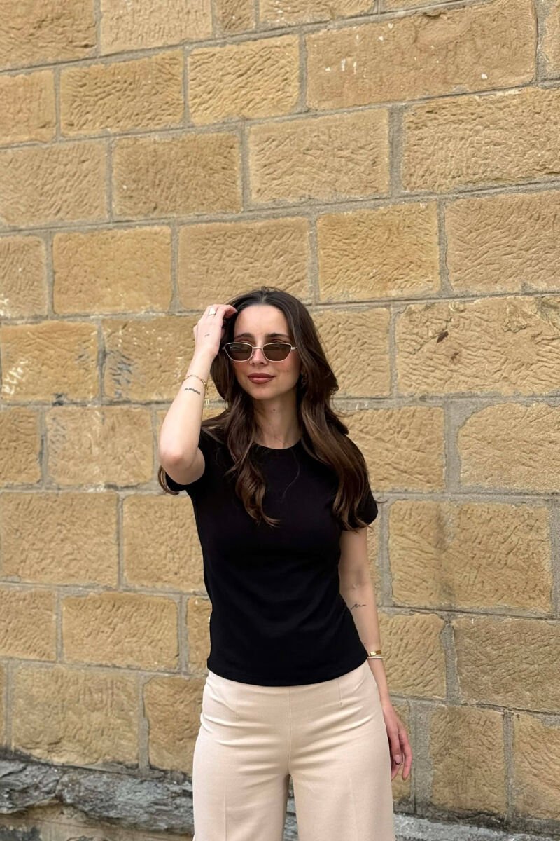 ONE COLOR SIMPLE WOMAN T-SHIRT BLACK/ E ZEZE - 1