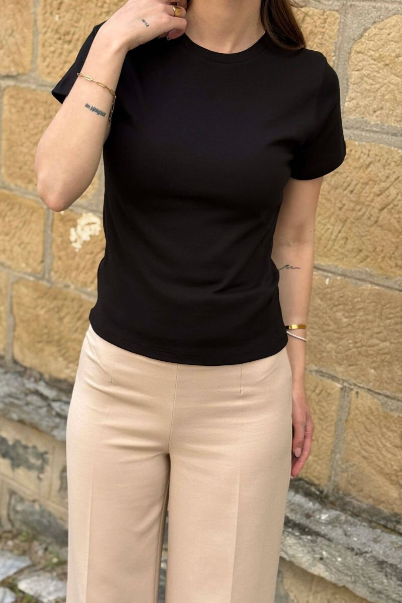 ONE COLOR SIMPLE WOMAN T-SHIRT BLACK/ E ZEZE - 3