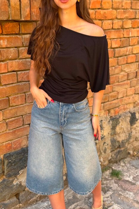 ONE COLOR SIMPLE WOMAN T-SHIRT BLACK/ E ZEZE - 3