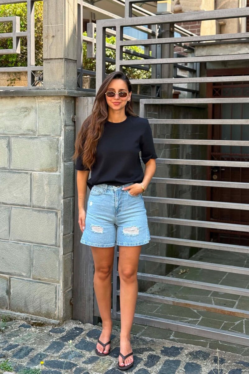ONE COLOR SIMPLE WOMAN T-SHIRT BLACK/ E ZEZE - 2