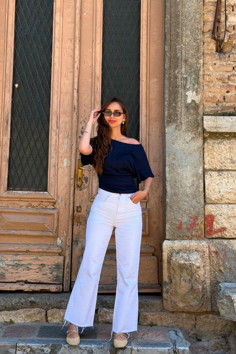 ONE COLOR SIMPLE WOMAN T-SHIRT BLUE/BLU - 4