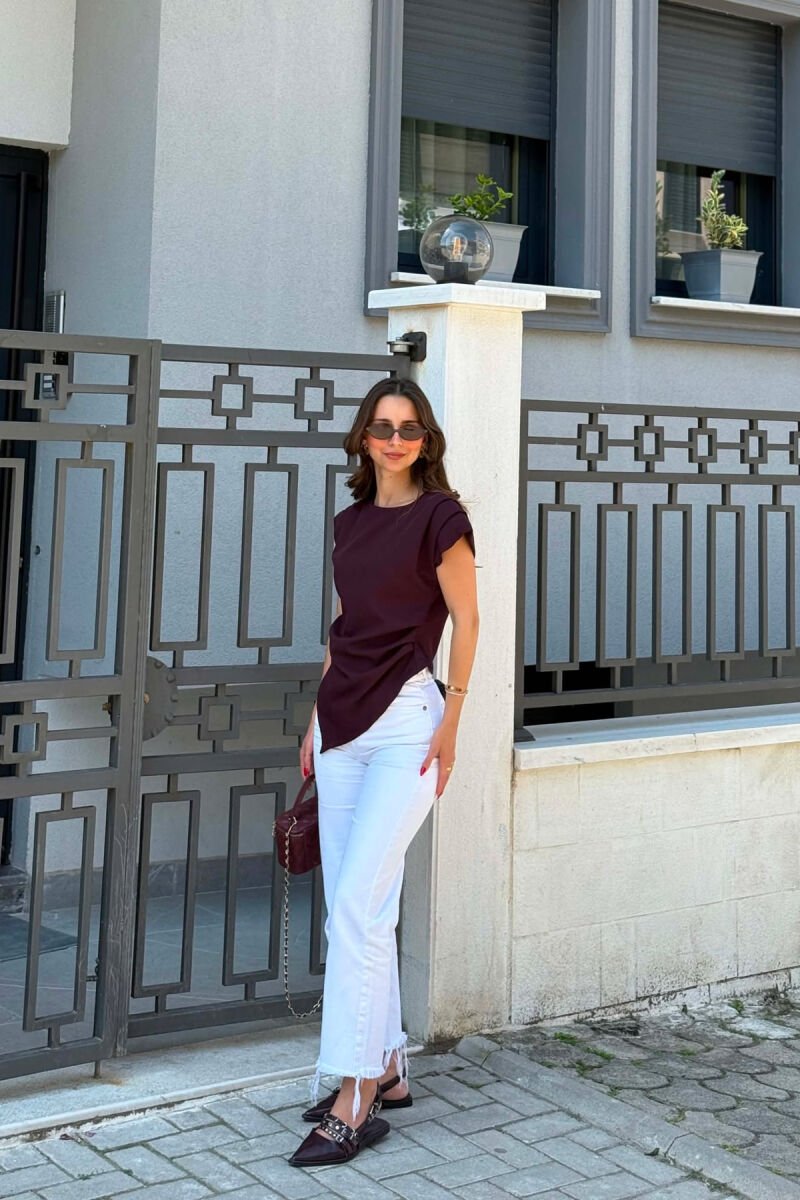 ONE COLOR SIMPLE WOMAN TANK TOP BURGUNDY/VISHNJE - 5