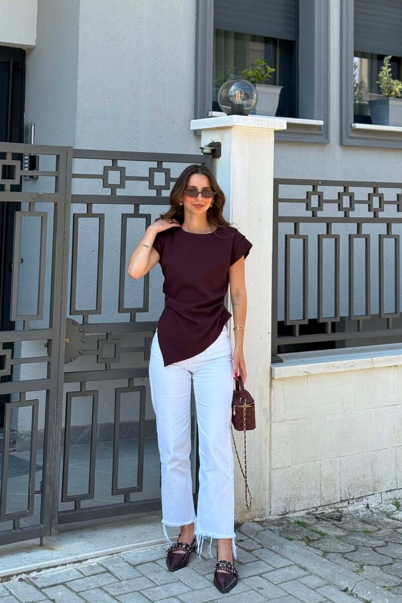 ONE COLOR SIMPLE WOMAN TANK TOP BURGUNDY/VISHNJE - 6
