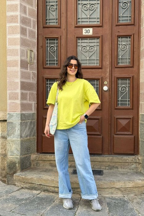 ONE COLOR SIMPLE WOMAN T-SHIRT + 6 PAIR SOCKS NEON/NEON - 1