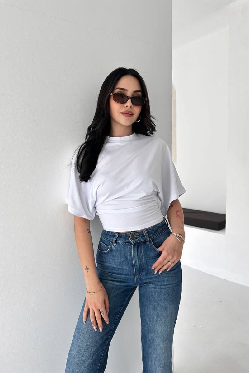 ONE COLOR SIMPLE WOMAN T-SHIRT WHITE-E BARDHE - 1