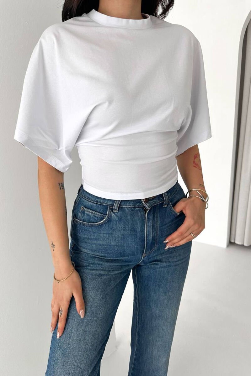 ONE COLOR SIMPLE WOMAN T-SHIRT WHITE-E BARDHE - 2