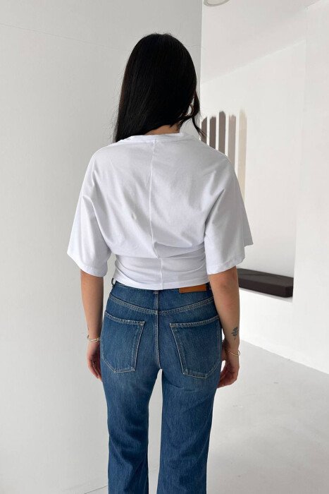 ONE COLOR SIMPLE WOMAN T-SHIRT WHITE-E BARDHE - 3