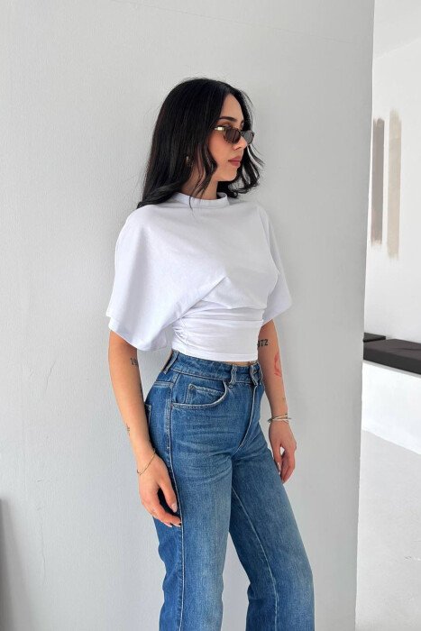 ONE COLOR SIMPLE WOMAN T-SHIRT WHITE-E BARDHE - 4
