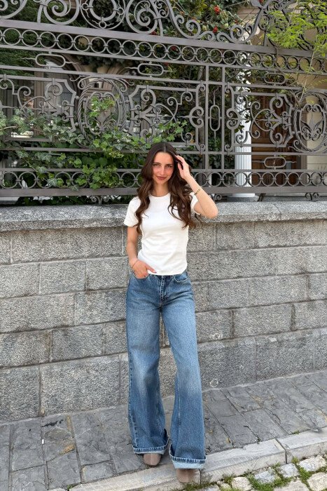 ONE COLOR SIMPLE WOMAN T-SHIRT WHITE-E BARDHE - 5