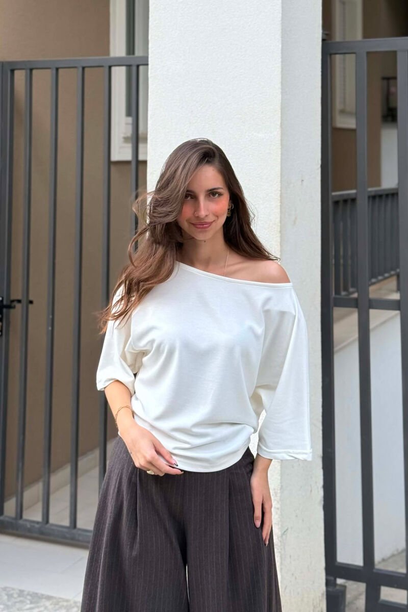 ONE COLOR SIMPLE WOMAN T-SHIRT WHITE-E BARDHE - 2