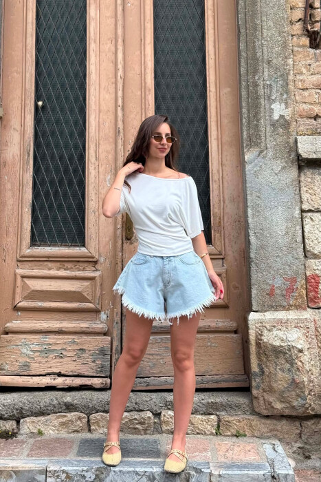 ONE COLOR SIMPLE WOMAN T-SHIRT WHITE-E BARDHE 