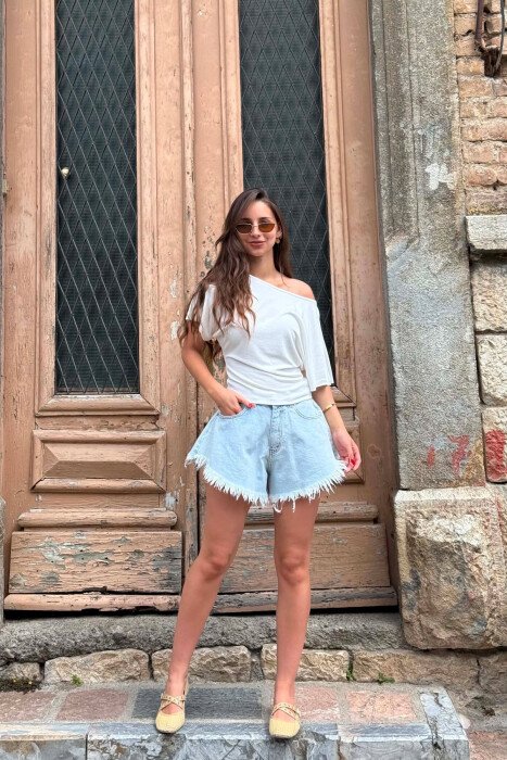 ONE COLOR SIMPLE WOMAN T-SHIRT WHITE-E BARDHE - 2