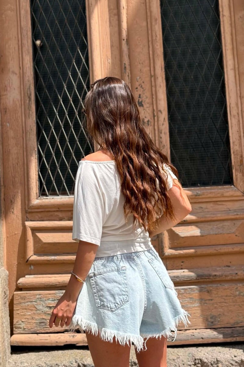 ONE COLOR SIMPLE WOMAN T-SHIRT WHITE-E BARDHE - 3